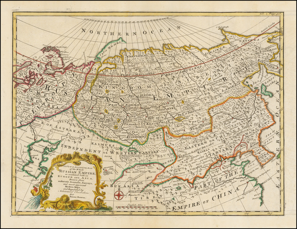 56-Russia, China, Central Asia & Caucasus and Russia in Asia Map By Emanuel Bowen