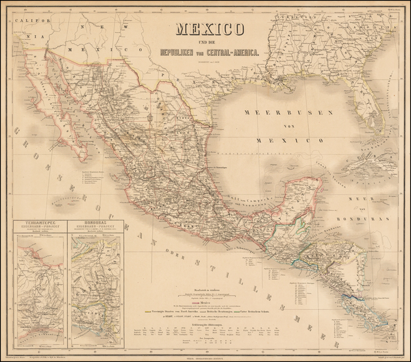 72-Southwest, Mexico and Central America Map By Weimar Geographische Institut