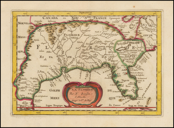 37-Florida, South and Southeast Map By Nicolas Sanson