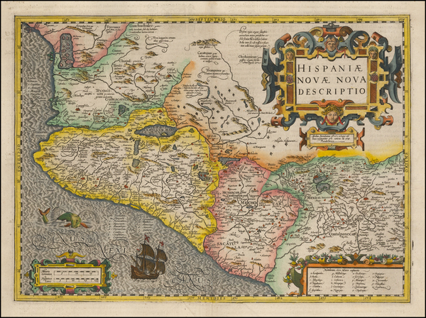 36-Mexico Map By Jodocus Hondius / Gerhard Mercator