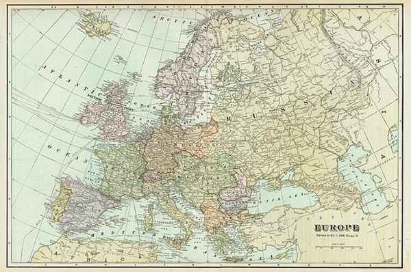 71-Europe and Europe Map By George F. Cram