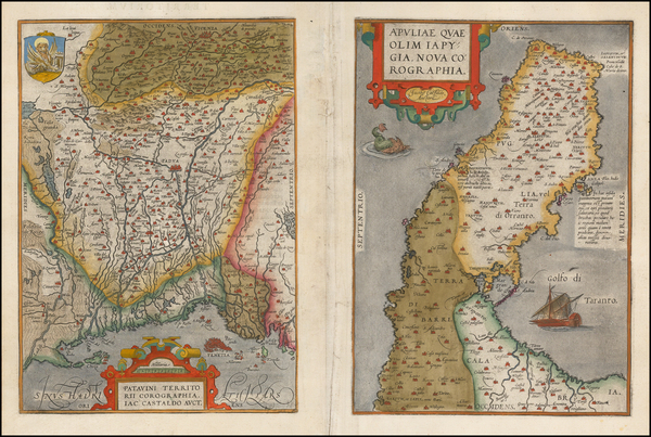 52-Northern Italy and Southern Italy Map By Abraham Ortelius