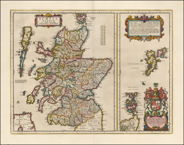 79-Scotland Map By Johannes Blaeu