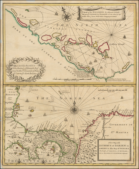 5-Central America Map By John Senex