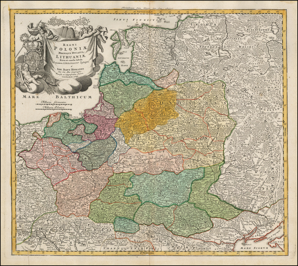 26-Poland, Russia, Ukraine and Baltic Countries Map By Johann Baptist Homann