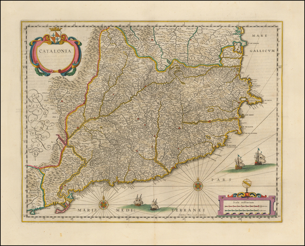 68-Spain Map By Willem Janszoon Blaeu