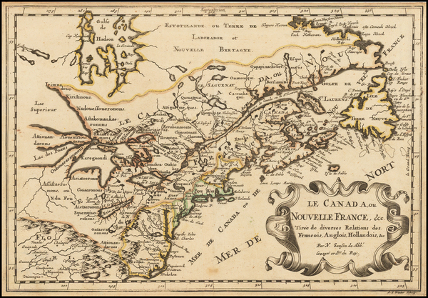 96-New England, Midwest and Canada Map By Nicolas Sanson