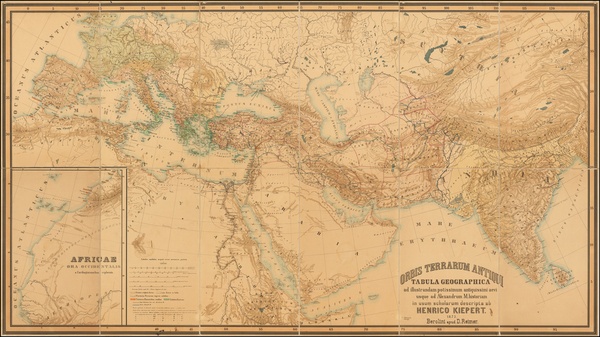 55-World, World, Asia, Asia, Africa and Africa Map By Heinrich Kiepert