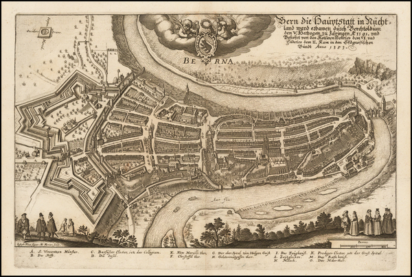 97-Switzerland Map By Matthaus Merian