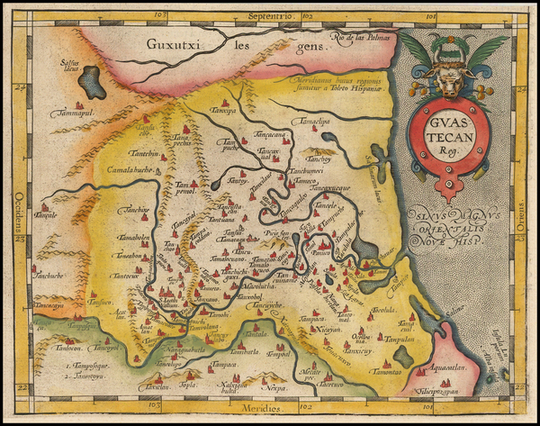 96-Mexico Map By Abraham Ortelius