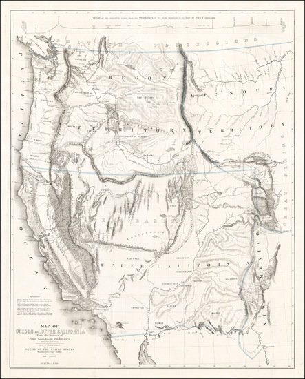 96-Southwest, Rocky Mountains and California Map By John Charles Fremont / Charles Preuss