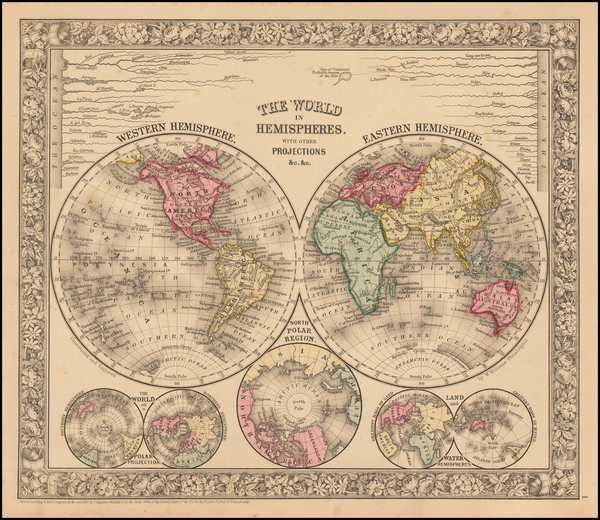 58-World Map By Samuel Augustus Mitchell Jr.