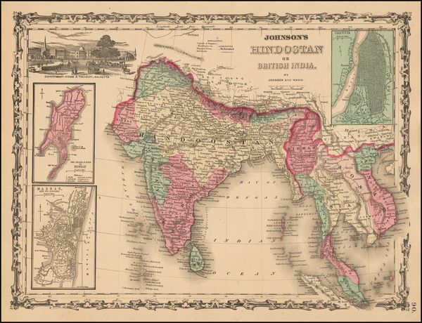 0-India and Southeast Asia Map By Benjamin P Ward  &  Alvin Jewett Johnson