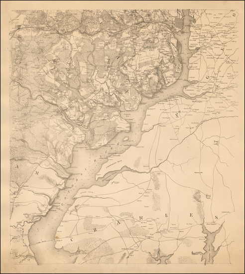 77-Mid-Atlantic and Southeast Map By United States Bureau of Topographical Engineers