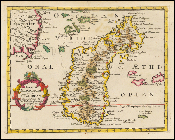 37-African Islands, including Madagascar Map By Nicolas Sanson