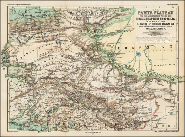 89-India and Central Asia & Caucasus Map By Augustus Herman Petermann