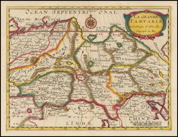 15-China, Central Asia & Caucasus and Russia in Asia Map By Nicolas Sanson