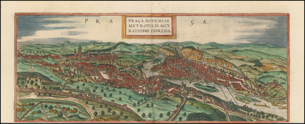 18-Czech Republic & Slovakia Map By Georg Braun  &  Frans Hogenberg