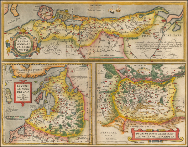 83-Poland, Romania, Baltic Countries and Germany Map By Abraham Ortelius