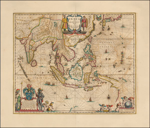 11-China, India, Southeast Asia and Philippines Map By Willem Janszoon Blaeu