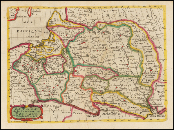 80-Poland and Ukraine Map By Nicolas Sanson