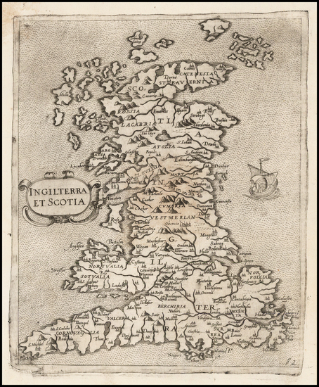 7-British Isles Map By Giovanni Francesco Camocio