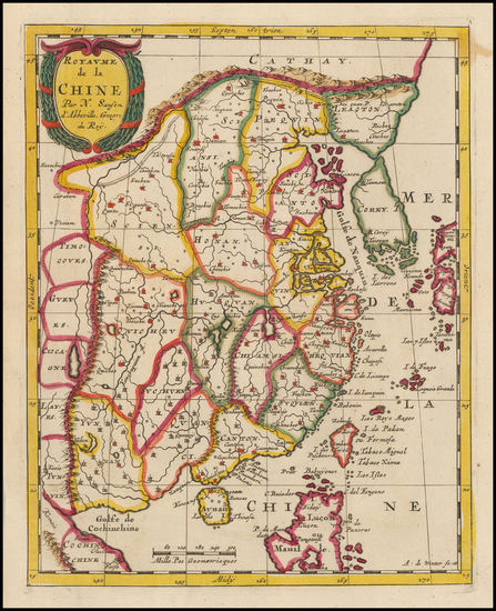 61-China and Korea Map By Nicolas Sanson