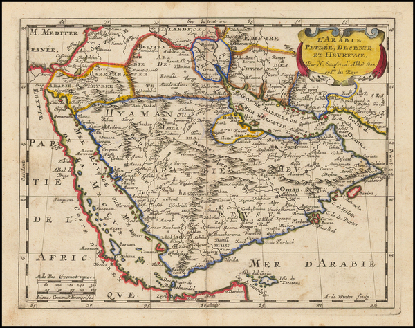 57-Middle East Map By Nicolas Sanson