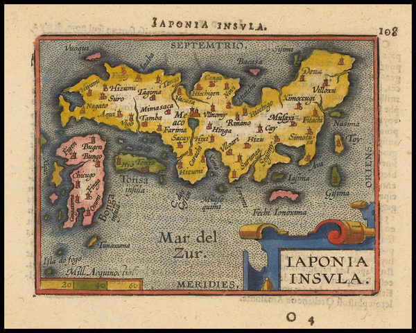 9-Japan Map By Abraham Ortelius / Johannes Baptista Vrients