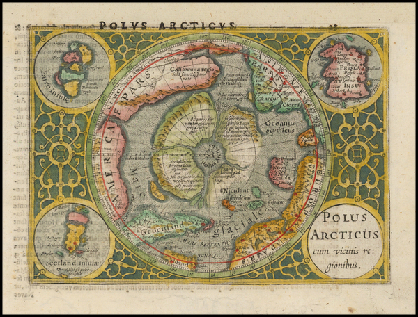 95-Northern Hemisphere, Polar Maps and Alaska Map By  Gerard Mercator