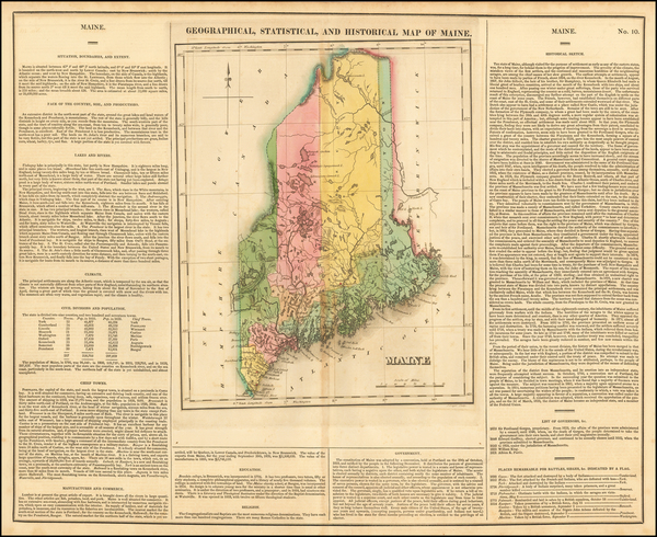 95-Maine Map By Henry Charles Carey  &  Isaac Lea