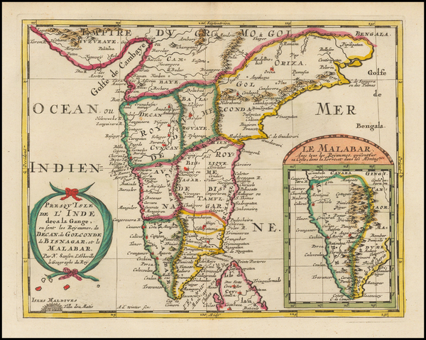 22-India Map By Nicolas Sanson