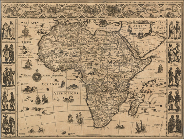 7-Africa and Africa Map By Willem Janszoon Blaeu