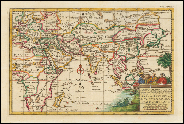 8-China, India, Southeast Asia and Central Asia & Caucasus Map By Emanuel Bowen