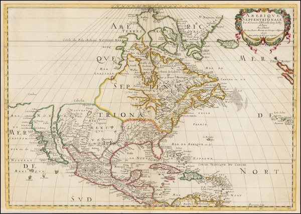 7-Midwest, North America and California as an Island Map By Nicolas Sanson