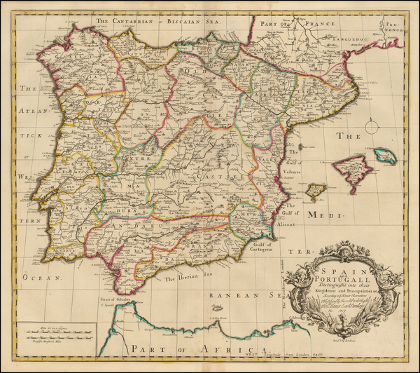 15-Spain and Portugal Map By John Senex