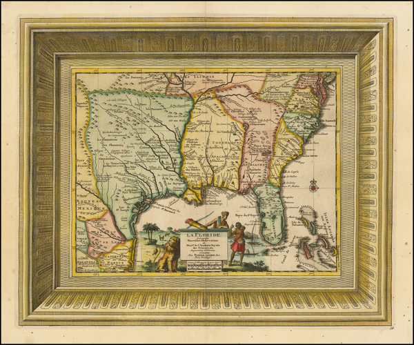 41-Florida, South, Southeast and Texas Map By Pieter van der Aa