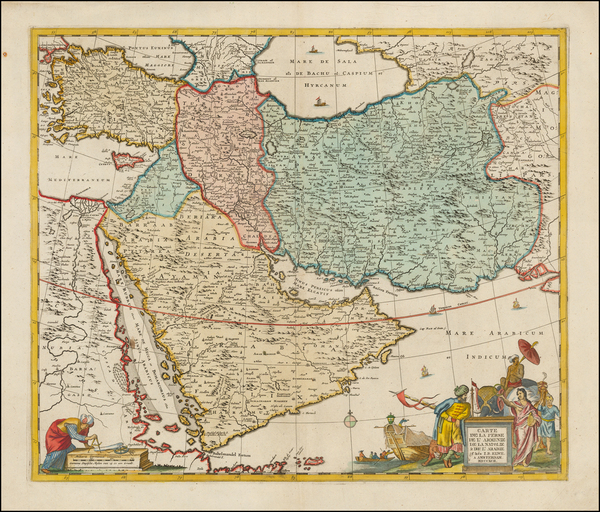 70-Central Asia & Caucasus, Middle East and Turkey & Asia Minor Map By Jan Barend Elwe