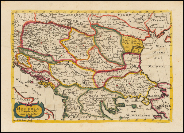 51-Hungary, Romania and Balkans Map By Nicolas Sanson