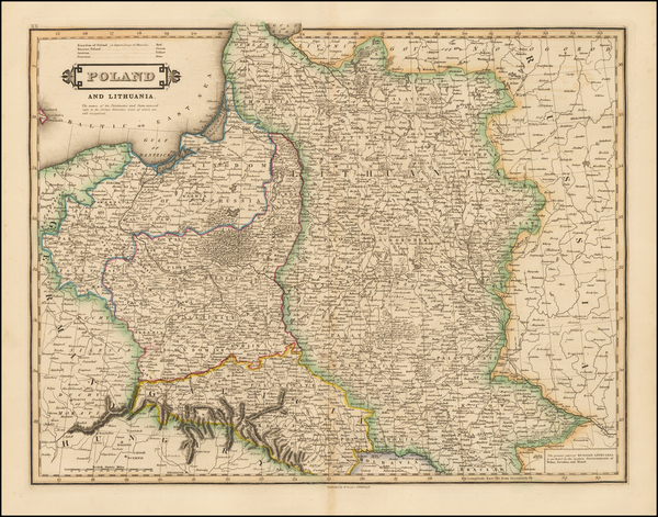 62-Poland, Russia and Baltic Countries Map By Daniel Lizars