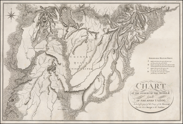 41-South, Alabama and Mississippi Map By Georges Henri Victor Collot