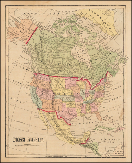 59-Texas and North America Map By Sidney Morse