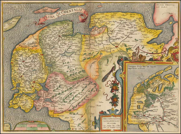 5-Netherlands Map By Abraham Ortelius