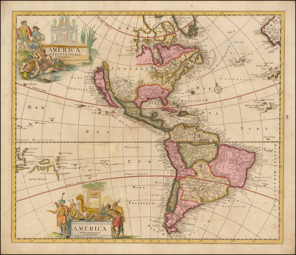 45-South America, Australia & Oceania, Oceania and America Map By Peter Schenk