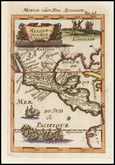 3-Texas, Southwest, Rocky Mountains and Mexico Map By Alain Manesson Mallet