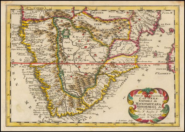 55-South Africa Map By Nicolas Sanson