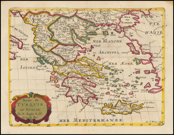 61-Turkey and Greece Map By Nicolas Sanson