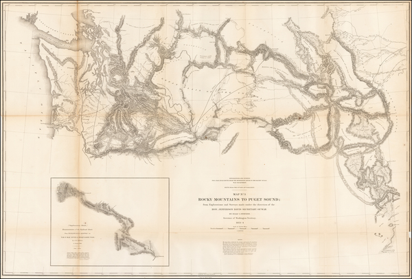 91-Rocky Mountains, Idaho, Montana, Oregon and Washington Map By U.S. Pacific RR Surveys