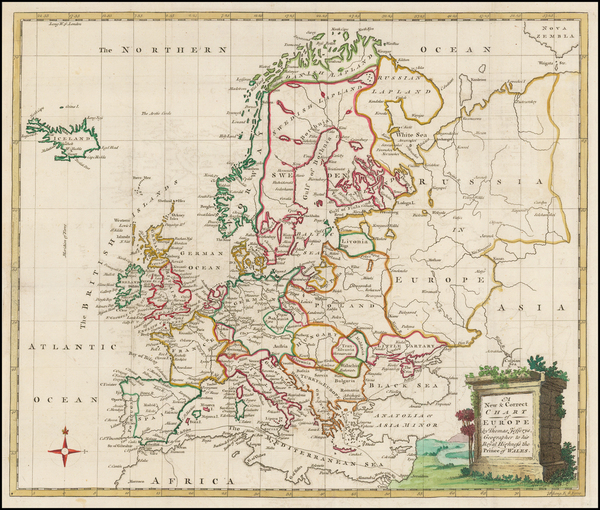 100-Europe and Europe Map By Gentleman's Magazine  &  Thomas Jefferys