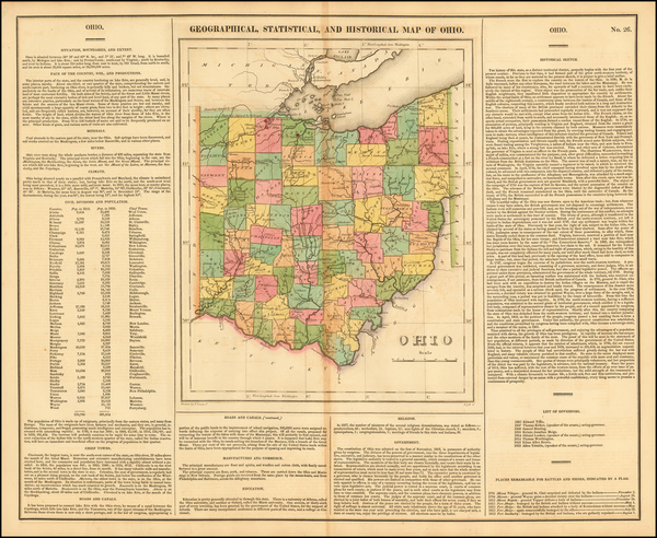 22-Ohio Map By Henry Charles Carey  &  Isaac Lea